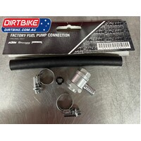 Tank Accessory  :  "Genuine Factory" Aluminum Fuel Tank Connector. Swivel point for fuel line.   KTM / Husqvarna / Gas Gas