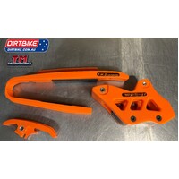 TM Designworks  Australia  "FINKE"  Slide & Guide Kit  KTM  E2  : (17-23) KTM EXC EXCF XCW 150 250 300 350 450 500  (PDS Models no linkage),   Orange