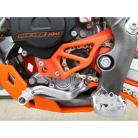 TM Designworks  Integrated Case Saver / Sprocket Cover / Frame Pad  KTM 65  (09-C).   Husqvarna 65 TC  (17-C).   Gas Gas 65 MC  (21-C).   Orange