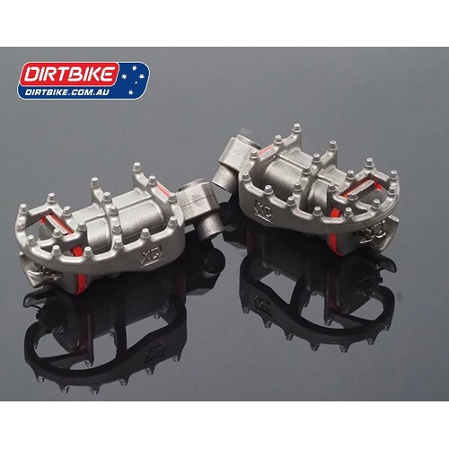 XC Gear Australia "SPURZ RALLY" (KTM A). Rubber Damped Footpeg System.  KTM Reiju Husaberg Husqvarna Gas