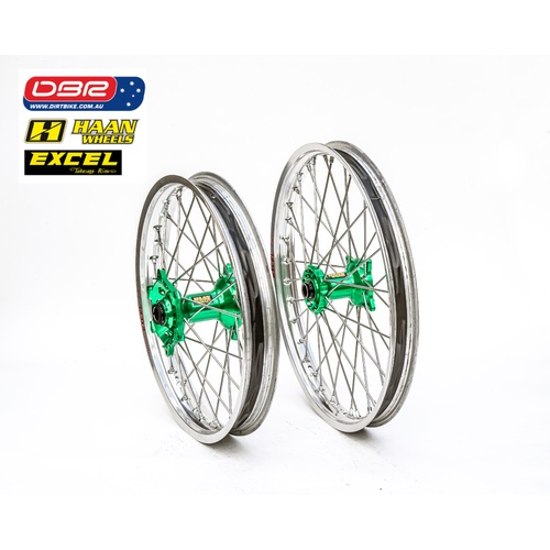Haan "Factory" Motorcross Spec Wheel Set. Kawasaki KX KXF KLX. 21"Front 19"Rear