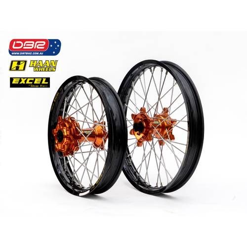 Haan Wheels Australia "Factory" RALLY Spec Wheel Set  :  KTM 450 RR. 21" Front,  18" Rear Cush Drive