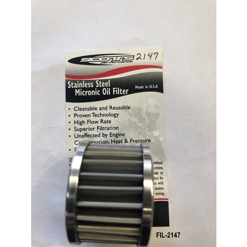 Scotts Oil Filter Micronic Stainless Steel Resusable
