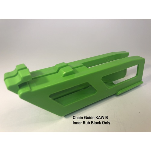 DBR TM Designworks Australia Rear Chain Guides Kawasaki C: (Inner Rub Block Only) Green