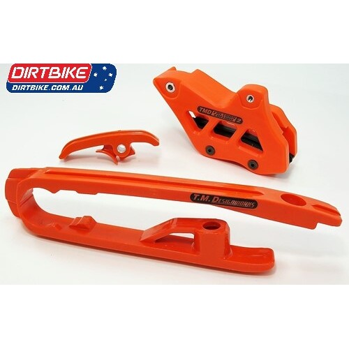DBR TM Designworks Australia Slide & Guide Kit  Extreme  KTM  D2  : ORANGE (16-22) SX 125 & SXF, XC, XCF,  (17-22) 250 SX.     Husqvarna (16-22) FC /