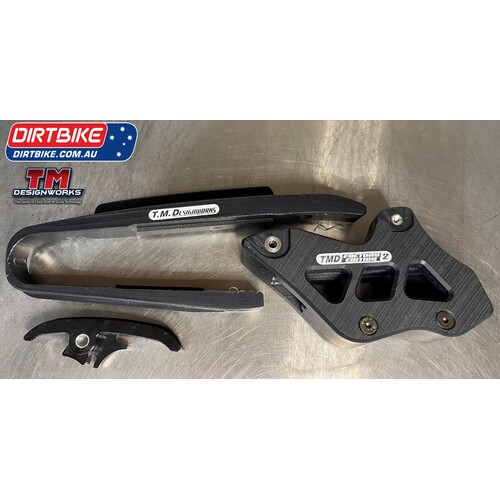 TM Designworks  Australia  "FINKE"  Slide & Guide Kit  KTM  E2  : (17-23) KTM EXC EXCF XCW 150 250 300 350 450 500  (PDS Models no linkage),   Black